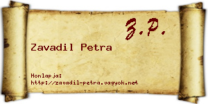Zavadil Petra névjegykártya
